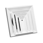 Continental Industries P19W 08082C 8" X 8" Integrated Square Ceiling Diffuser, 2-Way Corner Diffusion, White, Composite Plastic, USA