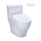 Toto CST626CEFGAT40#01 Aimes 1.28 GPF One Piece Elongated Chair Height Toilet with Tornado Flush Technology - Less Seat in Cotton White