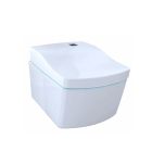 Toto CT996CEFX#01 Neorest AC Wall-Hung One-Piece Square Toilet, Universal Height and 1.28 GPF & 0.9 GPF Dual Flush in White (Washlet Sold Separately)