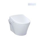 Toto CWT4264736CMFGA#MS WASHLET+ AP 0.9/1.28 GPF Wall-Hung Elongated Toilet Bowl with S7A Contemporary Bidet Seat in Matte Silver