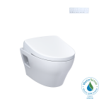 Toto CWT4284736CMFGA#MS WASHLET+ EP 0.9/1.28 GPF Wall-Hung Elongated Toilet Bowl with S7A Contemporary Bidet Seat in Matte Silver