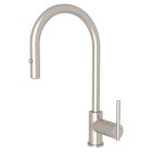 Rohl CY57LSTN2 Modern Pull-Down Side Lever Single Hole Kitchen Faucet in Satin Nickel