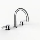 Davinci D01-56-100PC 8CC Program 1.0 Deck Mounted Three Hole Lavatory Faucet with Gooseneck Spout with Lever Handles in Polished Chrome