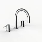 Davinci D01-H01-100-PC Program 1.0 Deck Mounted Three Hole Lavatory Faucet with Gooseneck Spout with Lever Handles in Polished Chrome