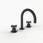 Davinci D01-H24-100-MB Program 1.1 Deck Mounted, Three Hole Lavatory Faucet with Arc Spout with Cross Handles in Matte Black