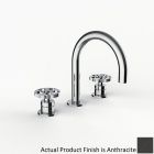 Davinci D01-H14-100-G-AN Program 1.1 Deck Mounted, Three Hole Lavatory Faucet with Arc Spout with 16Mm Stem Handles On Groove Base in Anthracite