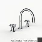 Davinci D01-H14-100-S-AN Program 1.1 Deck Mounted, Three Hole Lavatory Faucet with Arc Spout with 16Mm Stem Handles On Smooth Base in Anthracite