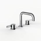 Davinci D02-56-100PC 8CC Program 1.0 Deck Mounted Three Hole Lavatory Faucet with 90 Degree Spout with Lever Handles in Polished Chrome