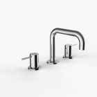 Davinci D02-H01-100-PC Program 1.0 Deck Mounted Three Hole Lavatory Faucet with 90 Degree Spout with Lever Handles in Polished Chrome