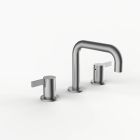 Davinci D02-H02-100-SN Program 1.0 Deck Mounted Three Hole Lavatory Faucet with 90 Degree Spout with Lever Handles in Satin Nickel 