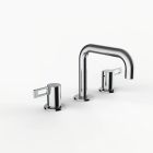 Davinci D02-H04-100PC Program 1.0 Deck Mounted Three Hole Lavatory Faucet with 90 Degree Spout with Lever Handles in Polished Chrome