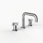 Davinci D02-H07-100-PC Program 1.0 Deck Mounted Three Hole Lavatory Faucet with 90 Degree Spout with Cross Handles in Polished Chrome