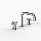 Davinci D02-H07-100-SN Program 1.0 Deck Mounted Three Hole Lavatory Faucet with 90 Degree Spout with Cross Handles in Satin Nickel 