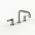 Davinci D02-H08-100-SN Program 1.0 Deck Mounted Three Hole Lavatory Faucet with 90 Degree Spout with Lever Handles in Satin Nickel 