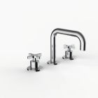 Davinci D02-H24-100-PC Program 1.1 Deck Mounted, Three Hole Lavatory Faucet with 90 Degree Spout with Cross Handles in Polished Chrome