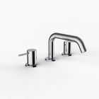 Davinci D03-H01-100-PC Program 1.0 Deck Mounted Three Hole Lavatory Faucet with Soft Angle Spout with Lever Handles in Polished Chrome