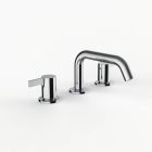 Davinci D03-H02-100-PC Program 1.0 Deck Mounted Three Hole Lavatory Faucet with Soft Angle Spout with Lever Handles in Polished Chrome