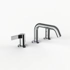 Davinci D03-H08-100-PC Program 1.0 Deck Mounted Three Hole Lavatory Faucet with Soft Angle Spout with Lever Handles in Polished Chrome