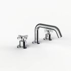 Davinci D03-H24-100-PC Program 1.1 Deck Mounted, Three Hole Lavatory Faucet with Soft Angle Spout with Cross Handles in Polished Chrome