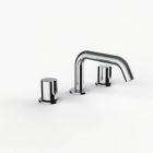 Davinci D03-S3S-100-PC Program 1.0 Deck Mounted, Three Hole Lavatory Faucet with Soft Angle Spout with Tall Knob Handles, Smooth in Polished Chrome