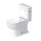 Duravit D4060500 No.1 1.28 GPF Floor Mounted Elongated Two Piece Toilet with Right Hand Lever in White (Seat Sold Separately)