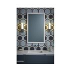 Robern DC2040D4PVGLE70 Main Line Series Grey Medicine Cabinet 40" H x 20" L x 4" D Framed (Penn Valley) in Satin Nickel, Left Handed Electric