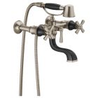 Brizo T70361-NKBL Rook® 1.75 GPM Two-Handle Tub Filler Trim Kit with Cross Handles in Luxe Nickel / Matte Black