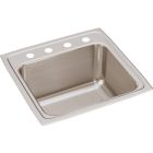 Elkay DLR191910OS4 Lustertone Classic 4-Hole Single Bowl Drop-in Laundry Sink in Stainless Steel