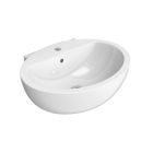 Flaminia DP481-W Dip 62 24.80" W X 19.48" L X 9.05" H Countertop Wall Hung Basin with Overflow & Arranged for Three Faucet Holes in White