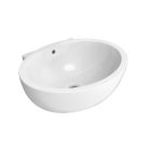 Flaminia DP482-W Dip 62 24.80" W X 19.48" L X 9.05" H Countertop Wall Hung Basin with Overflow & No Faucet Hole in White