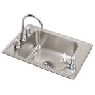 Elkay DRKR2517C 18 Gauge Stainless Steel 25" X 17" X 7.625" Single Bowl Top Mount Sink Kit