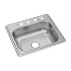 Elkay DSE125224 Dayton® Stainless Steel 25" L X 22" W X 8-1/16" H Four Holes Single Bowl Drop In Sink