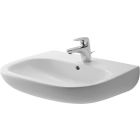 Duravit 2310600030 D-Code 23-5/8" Ceramic Bathroom Sink for Wall Mounted or Pedestal Installations with Three Faucet Holes and Overflow and save in white