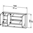 Duravit MB970303737 47-1/4" L X 26" W X 7.25" H Rectangular Wall Mount Multibox New Mirror Cabinet in White