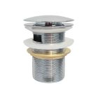 Emory and Bond EB1410PC Nominal 1 1/2" NPSM Bath Tub Touch Drain in Polished Chrome with Brass Construction Dome Top Push Button (Tailpiece Not Included)