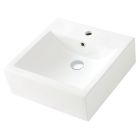 Emory and Bond EB21818V Vessel Lavatory Sink White Ceramic 18"x18" Single Faucet Hole 6 Inch Depth