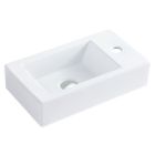 Emory and Bond EB21910W Wall Hung Ceramic Lavatory Sink 19"x10" Right Side Faucet Hole 5 Inch Depth