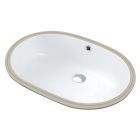 Emory and Bond EB22516 Undermount 25"L x 16.75"W x 8"H Oval Lavatory Sink with Overflow and Rear-Centered Drain Hole in Glossy