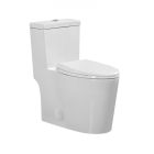 Emory and Bond EB23031 Alpine Vitreous China Syphonic One-Piece Toilet, 12" Rough-In, 1.1/1.6 GPF, Glossy White Finish