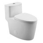 Emory and Bond EB23032A Lakewood Vitreous China Tornado Syphonic One-Piece Toilet, 12" Rough-In, 1.1/1.6 GPF, Glossy White Finish