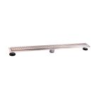 Emory and Bond EB31601F Flanged Linear Drain 33-7/8" L X 2-7/16" W with Matrix Design Grate in Stainless Steel