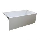 Emory and Bond EB407606 Essex Skirted Alcove 60" L X 30" W Acrylic Bath Tub in White with Right Hand Flange Rectangular Design Slotted Overflow Round Drain Hole