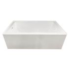 Emory and Bond EB408608 Essex Three Wall Alcove Bath Tub 60"L x 32"W x 22"H, Acrylic, Glossy, Rectangular, Left Hand Drain, 55 Gallons
