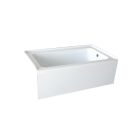 Emory and Bond EB4830R 46" L x 27" W x 16" H Round Overflow Hole Skirted Acrylic Alcove Bathtub with Right Hand Drain in White