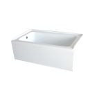 Emory and Bond EB5430L 54" L x 30" W x 16" H  Round Overflow Hole Skirted Acrylic Alcove Bathtub with Left Hand Drain in White