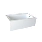 Emory and Bond EB5430R  54" L x 30" W x 16" H  Round Overflow Hole Skirted Acrylic Alcove Bathtub with Right Hand Drain in White
