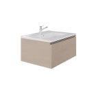 Emory & Bond EB551124SG-WVT-PC Vota 24" W X 18" D, 1 Drawer Wall Mount Vanity with Polished Chrome Handle in Sandy Grey
