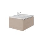 Emory & Bond EB551124SG-WVT-WH Vota 24" W X 18" D, 1 Drawer Wall Mount Vanity with White Handle in Sandy Grey