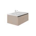 Emory & Bond EB551132SG-WVT-MB Vota 32" W X 18" D, 1 Drawer Wall Mount Vanity with Matte Black Handle in Sandy Grey