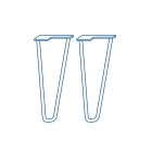 Emory and Bond EB552424BK Yuli 11" Height Legs for Vanity Base in Black (Vanity Set Sold Separately)